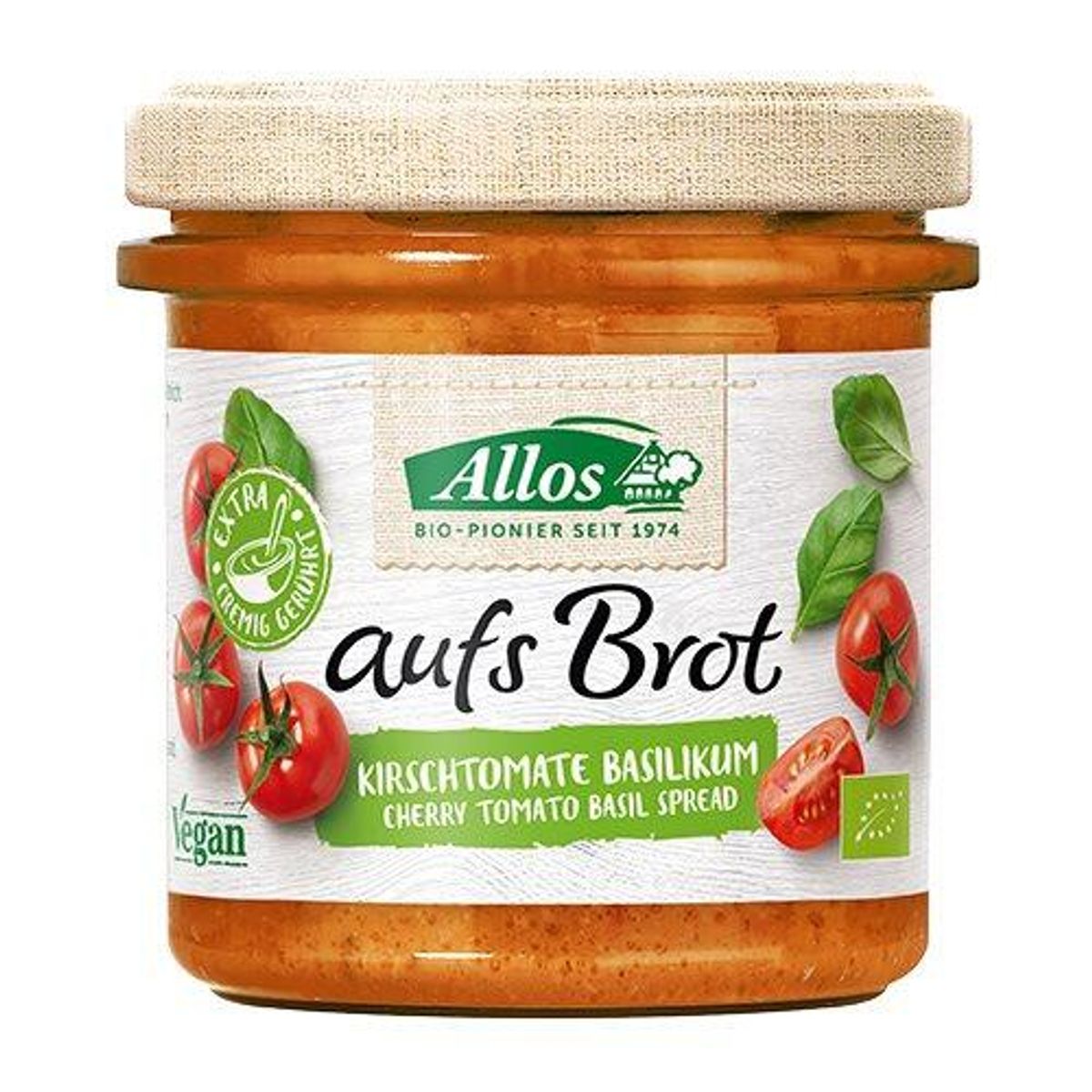 Allos Smørepålæg Aufâ©s Brot Cherry Ø tomat-Basilikum, 140g