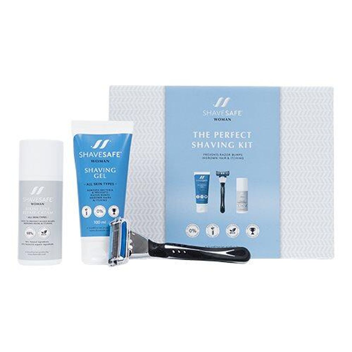 ShaveSafe Gavesæt The Perfect Shaving Kit woman Værdi kr. 457,-