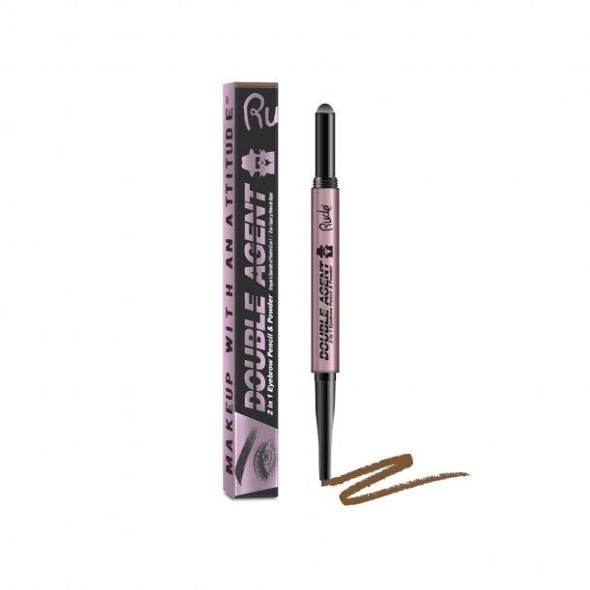 RUDE Cosmetics Double Agent - 2 in 1 Eyebrow Pencil & Powder - Hazel