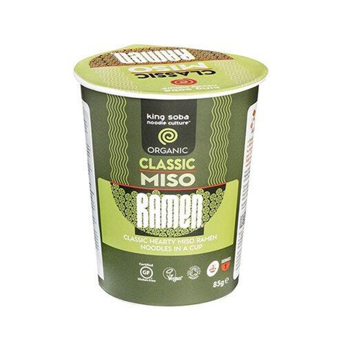 King Soba Classic Miso Ramen instant cup Ø, 85g.