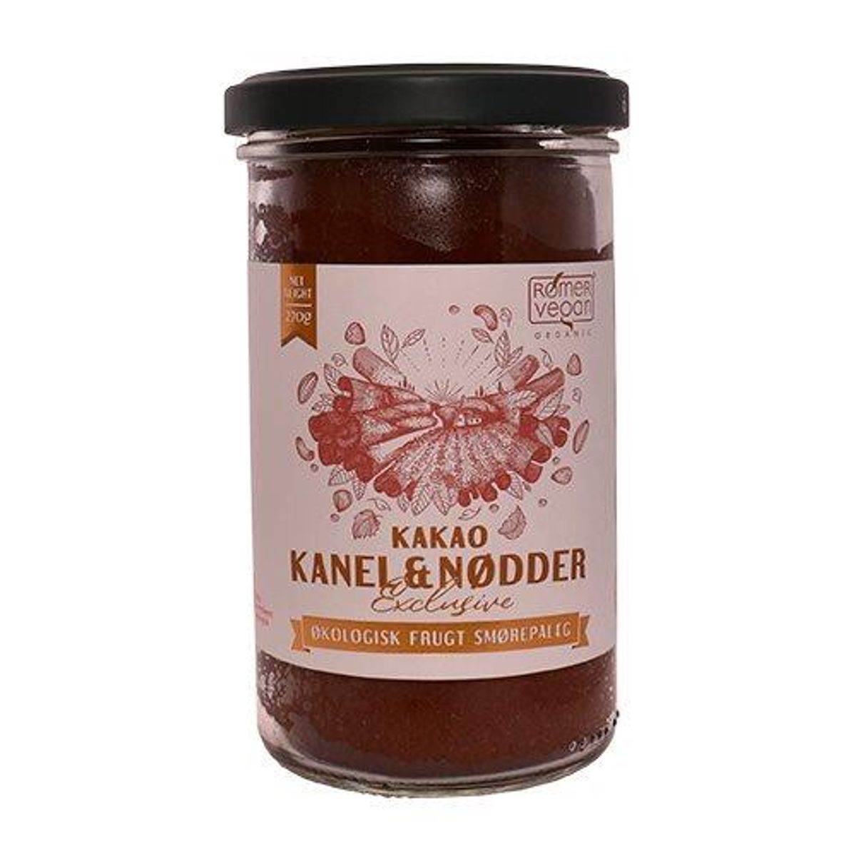 Rømer Smørepålæg Kakao, Nødder & Kanel Ø, 270g.