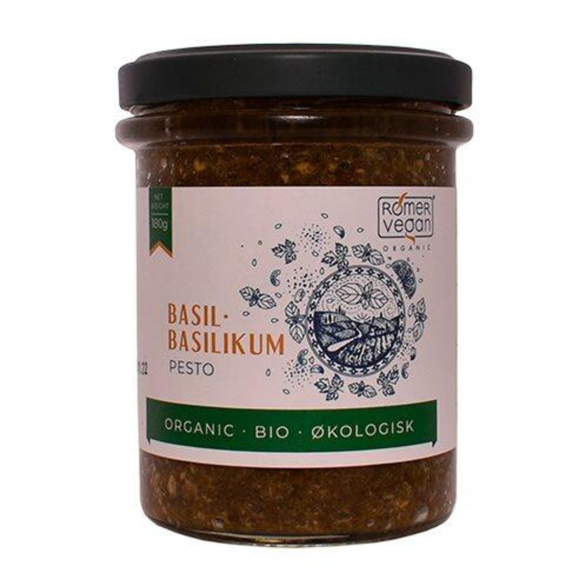 Rømer Pesto Basilikum Ø, 180g.