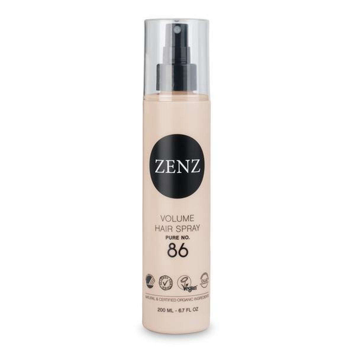 Zenz Organic Volume Hair Spray Pure No. 86 - Version 2.0, 200ml.