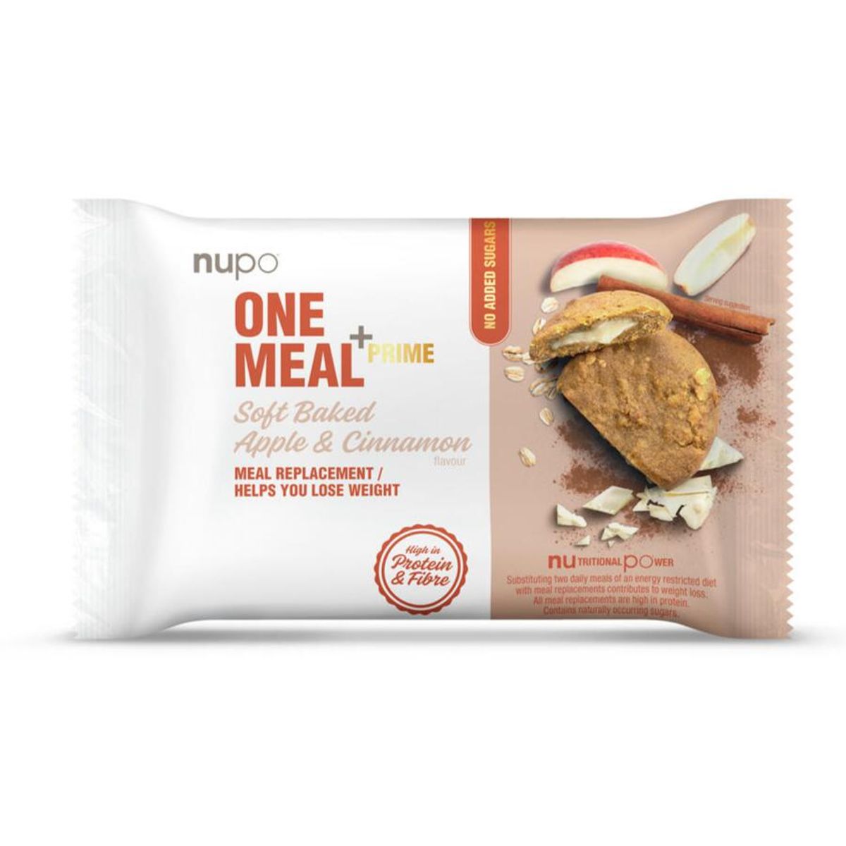 Nupo One Meal +Prime Soft Baked Apple & Cinnamon, 1stk.