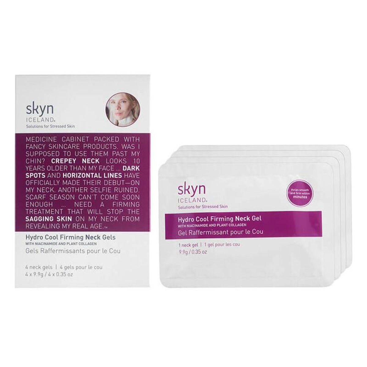 Skyn Iceland Hydro Cool Firming Neck Gels, 4 stk.