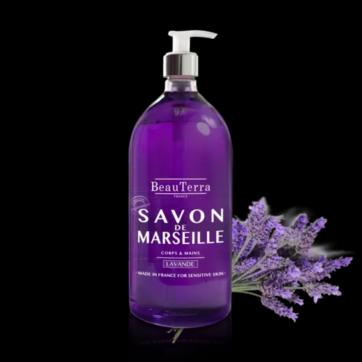 Beau Terra Marseille Liquid Soap - Lavender, 300ml