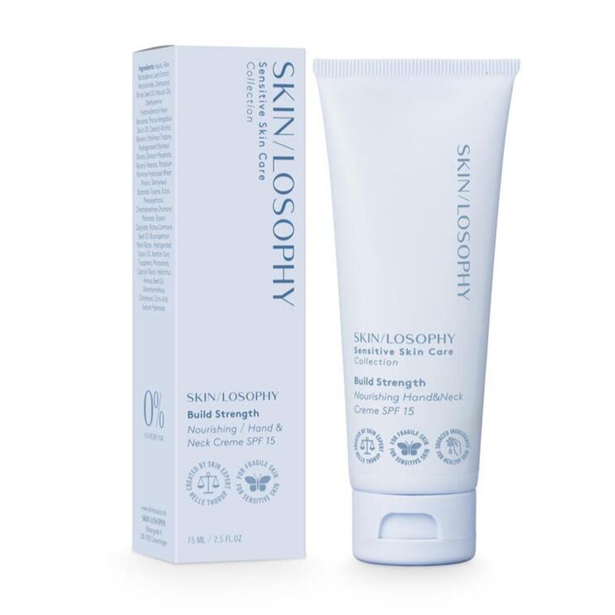 Skin/Losophy Build Strenght Nourishing Hand & Neck Creme SPF15, 75ml.