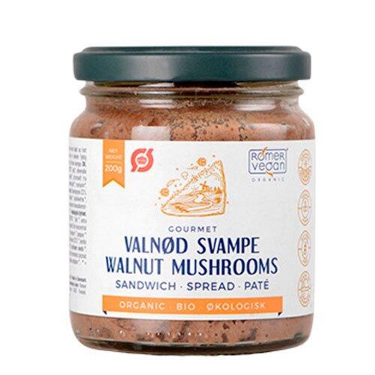 Rømer Vegan Smørepålæg Valnød & Svampe Ø, 200g.