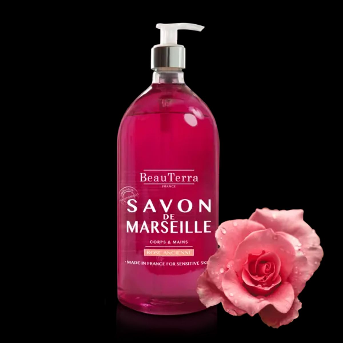 Beau Terra Marseille Liquid Soap - Ancient Rose, 1000ml