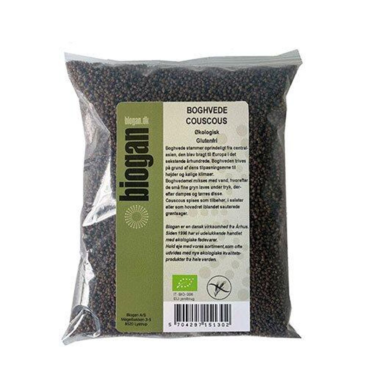 Biogan Couscous boghvede glutenfri Ø, 500g.