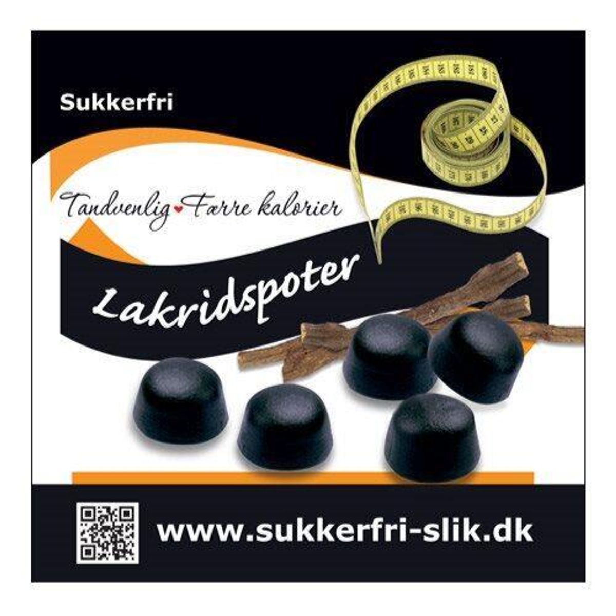 Lakridspoter søde sukkerfri, 90g.