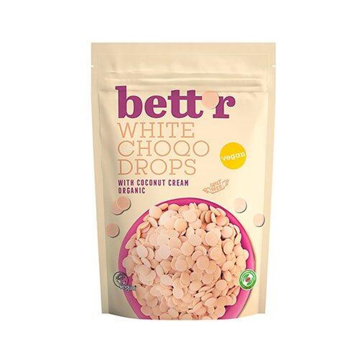 Bett´r Chokoladeknapper hvid Vegan Ø, 200g