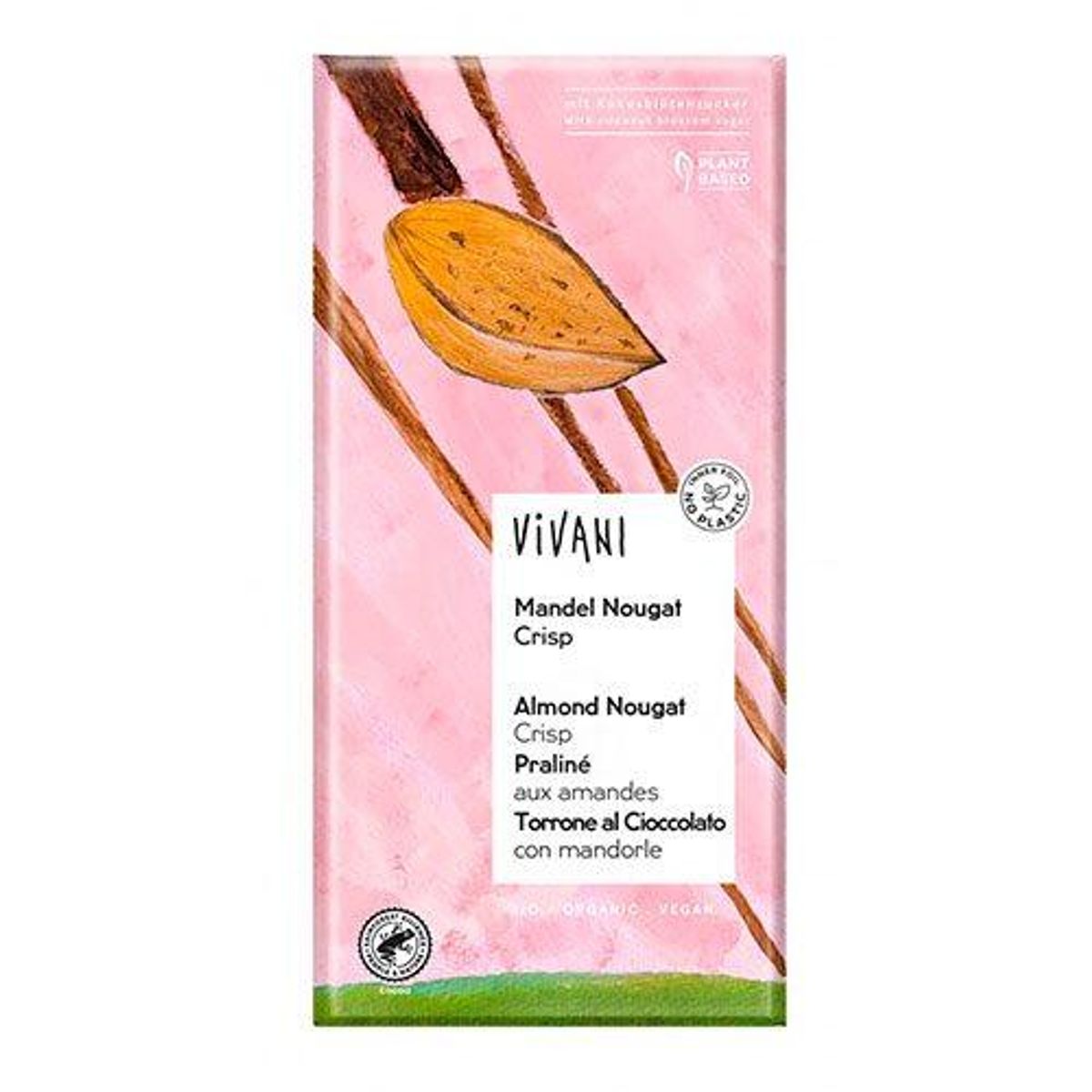 Vivani Mandel Nougat Vegan Ø, 80g