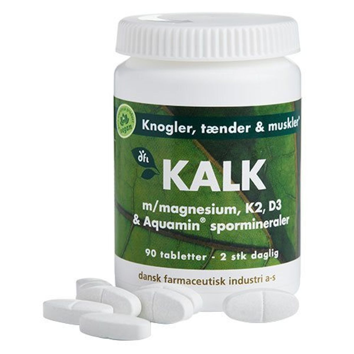 DFI KALK m. magnesium, K2, D3 & spormineraler, 90tab