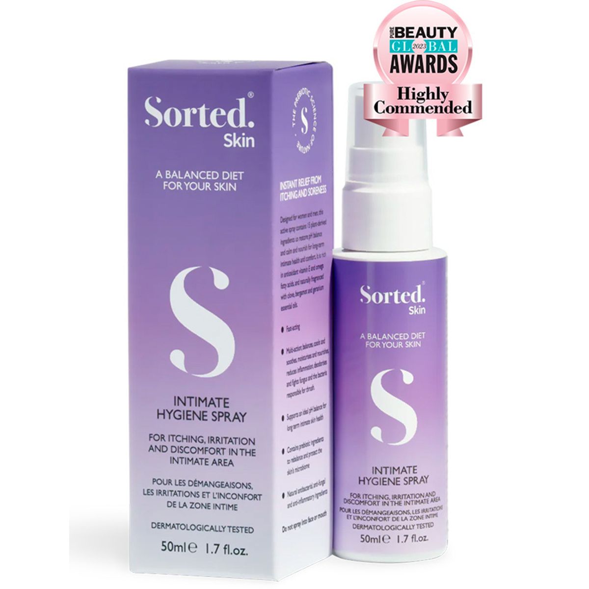 Sorted Skin Intimate Hygiene Spray, 50ml.