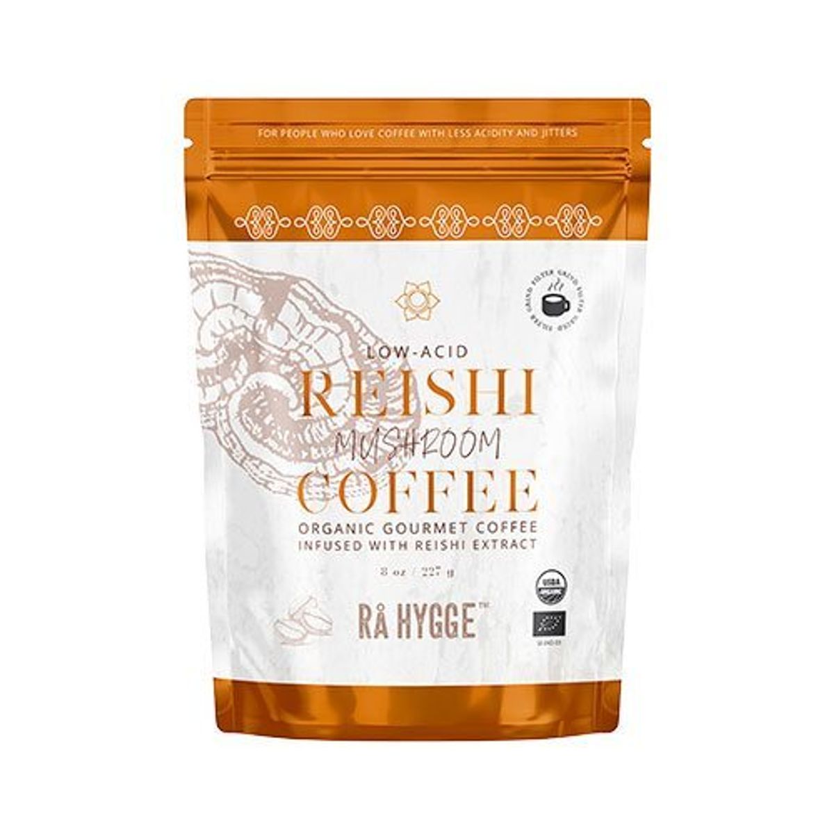 Rå Hygge Reishi svampekaffe - filtermalet Ø, 227g