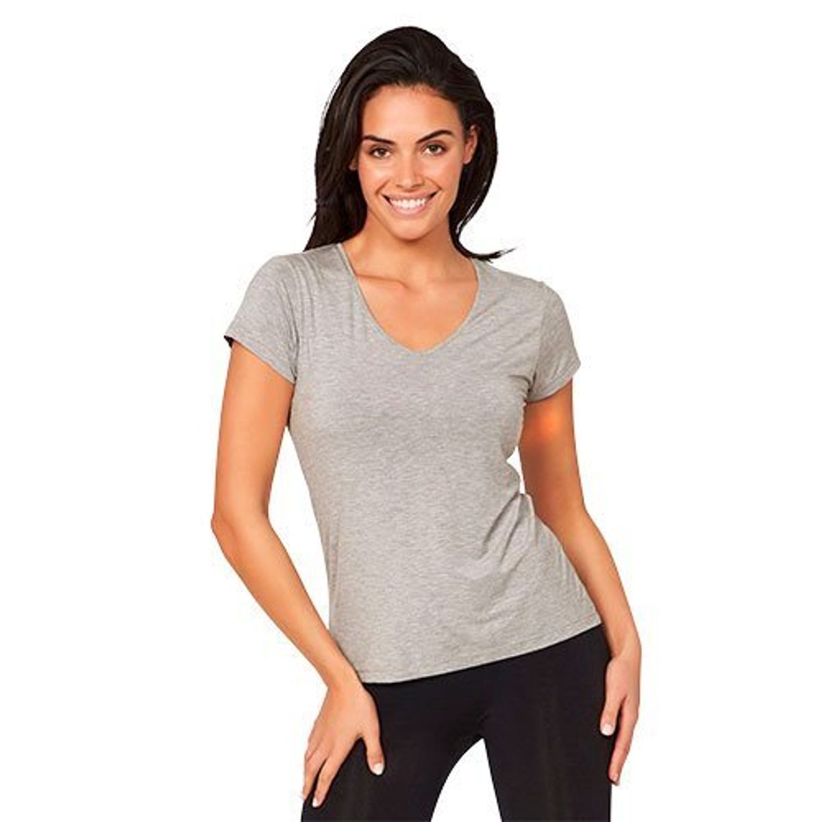 Boody Women´s V-Neck T-Shirt lysegrå str. L