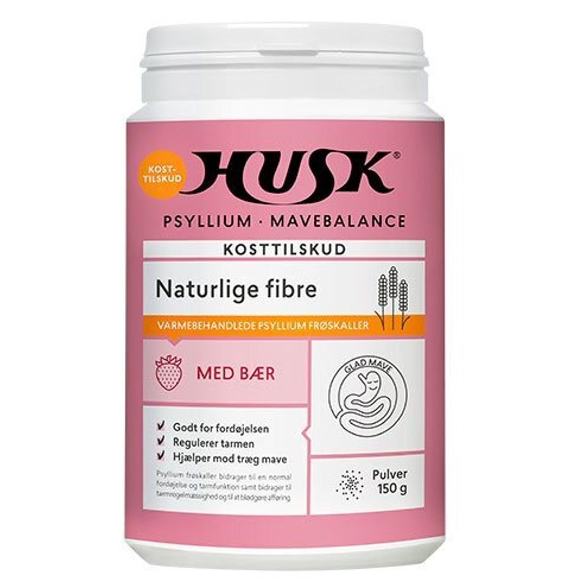 HUSK Psyllium Mavebalance med bær, 150g.