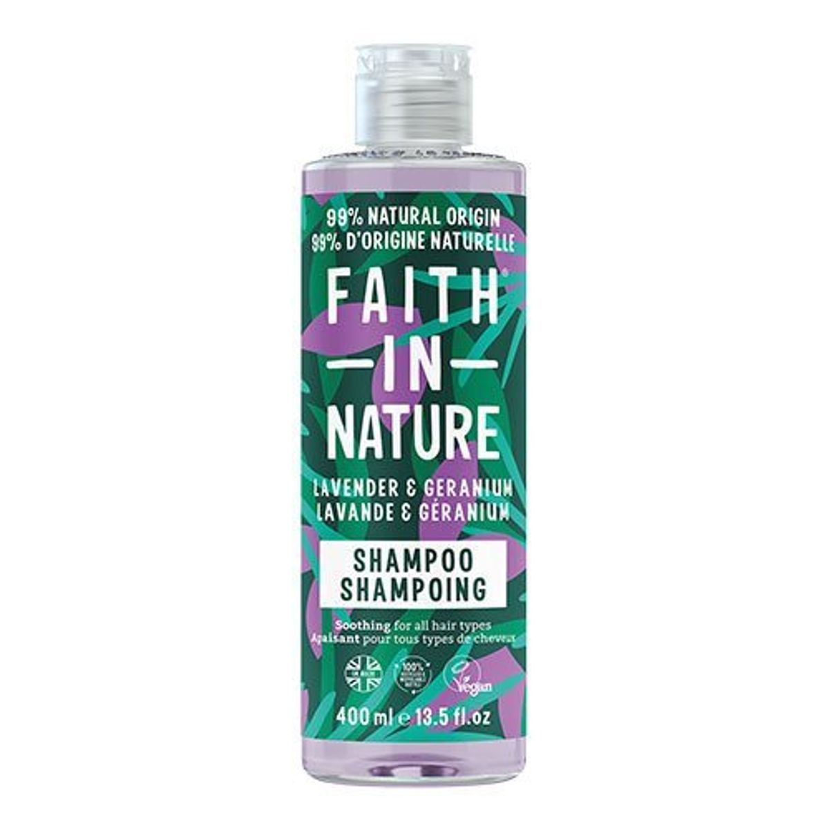 Faith in Nature Shampoo Lavendel & Geranium, 400ml