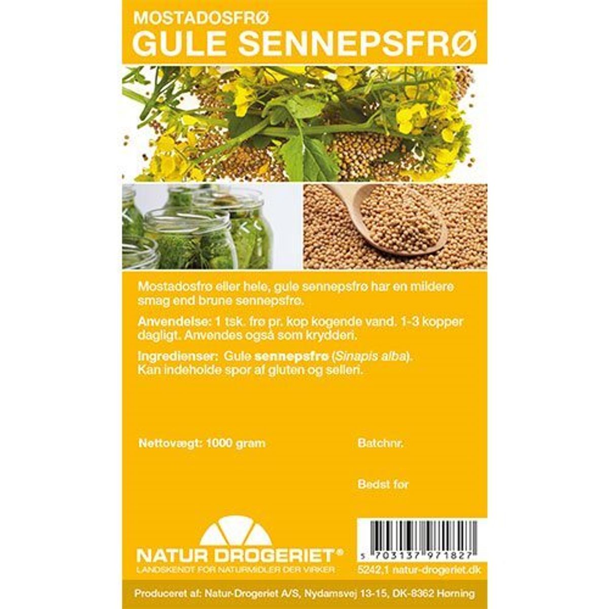 Natur-Drogeriet Sennepsfrø gul hel, 1kg