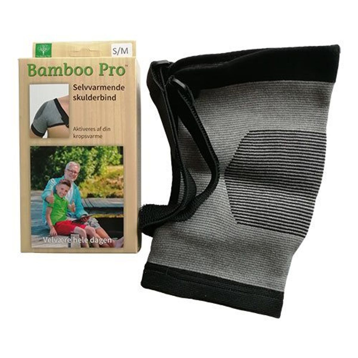 Bamboo Pro Skulderbind, Str.S/M selvvarm.