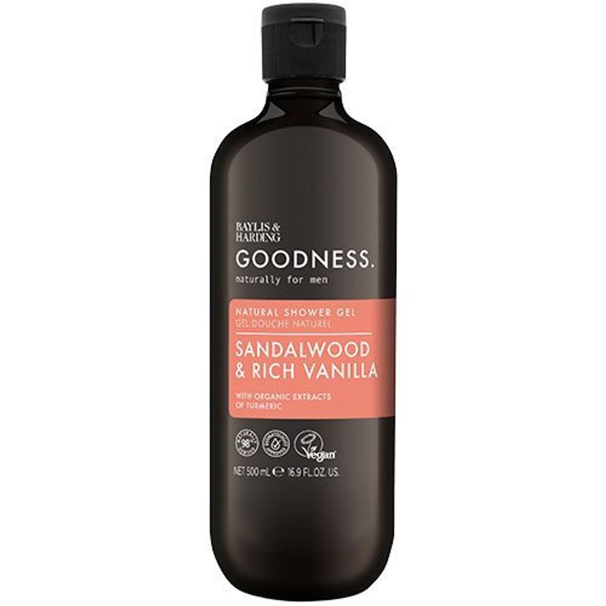 Baylis & Harding Men Sandalwood & Rich Vanilla Shower Gel & Rich Vanilla, 500ml.