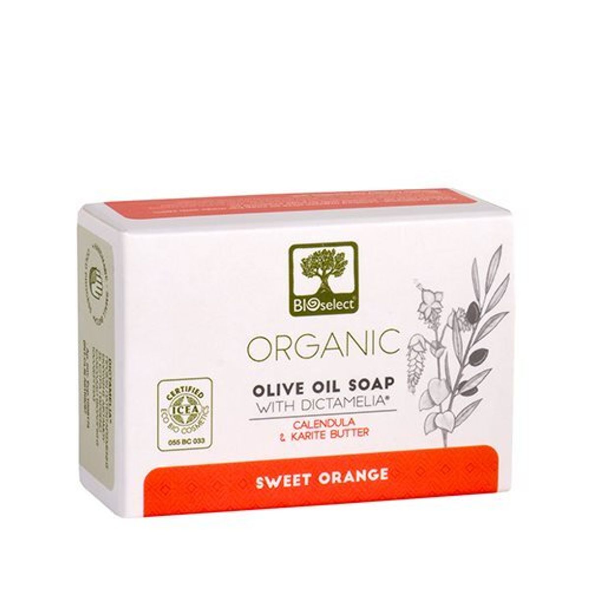 Bloselect Organic Olive Oil Soap Orange - Face, 80g.