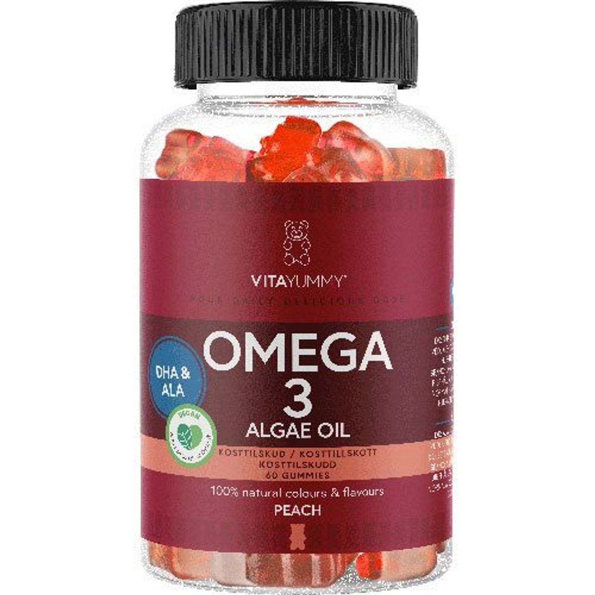 Vita Yummy Omega 3 Peach, 60gum.