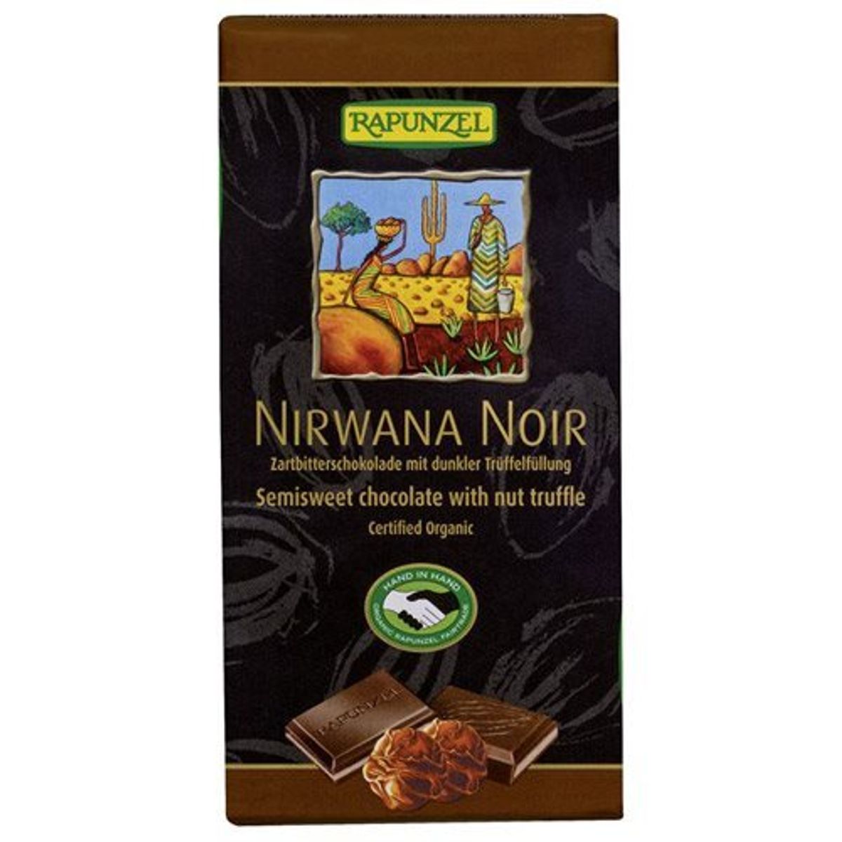 Biogan Chokolade mørk m. praline Ø, 100g.