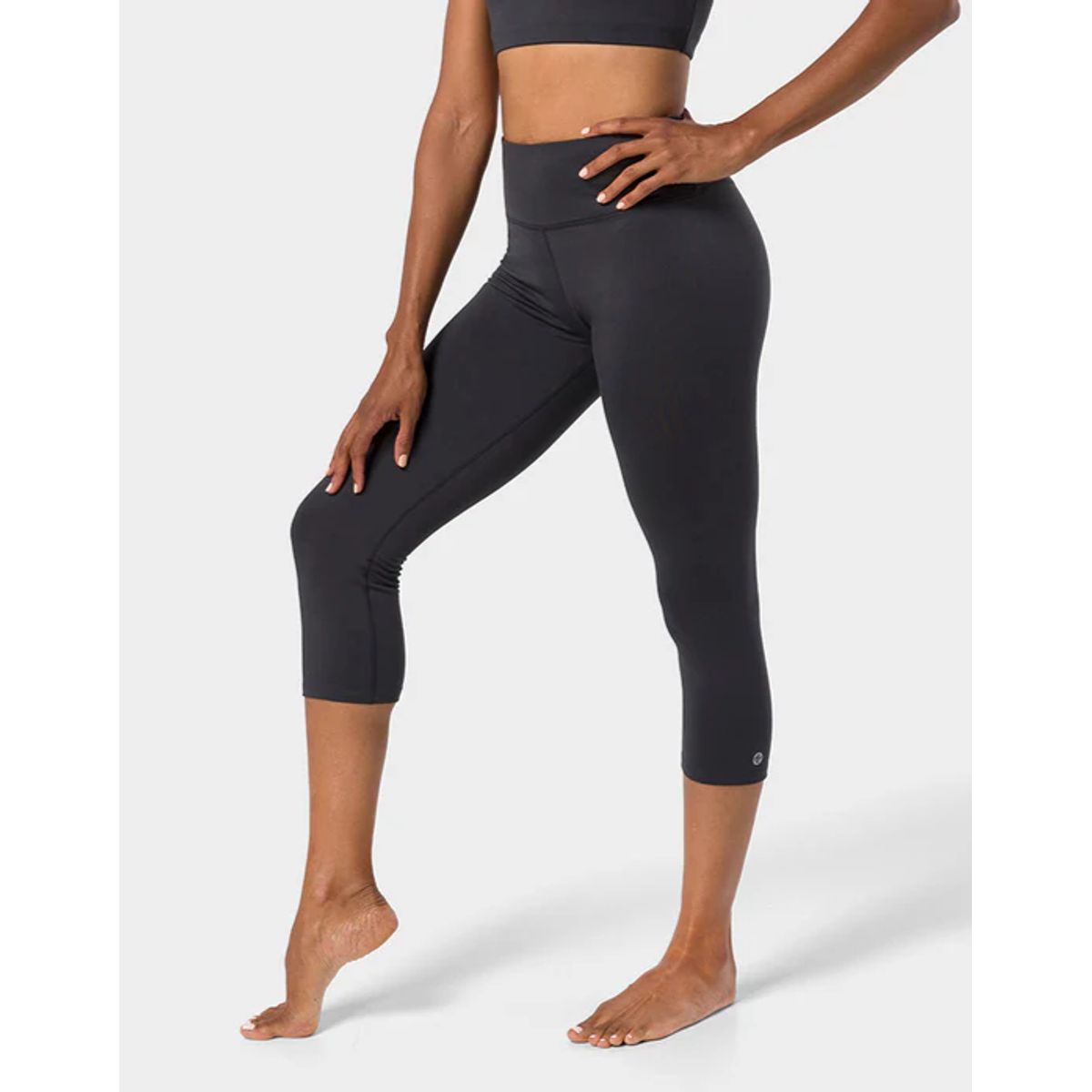 Manduka "Dhara" Capri Leggings, Phantom, Str L.