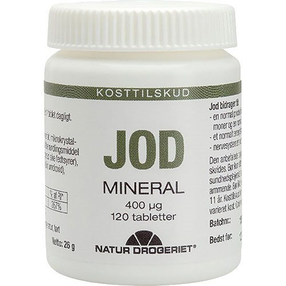 Natur-Drogeriet Jod tabletter 400 µg, 120tab.