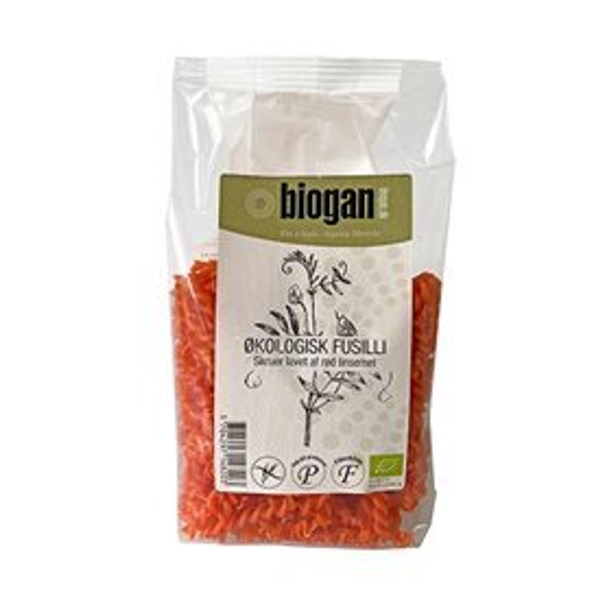 Biogan Fusilli m. linser Ø, 250g.