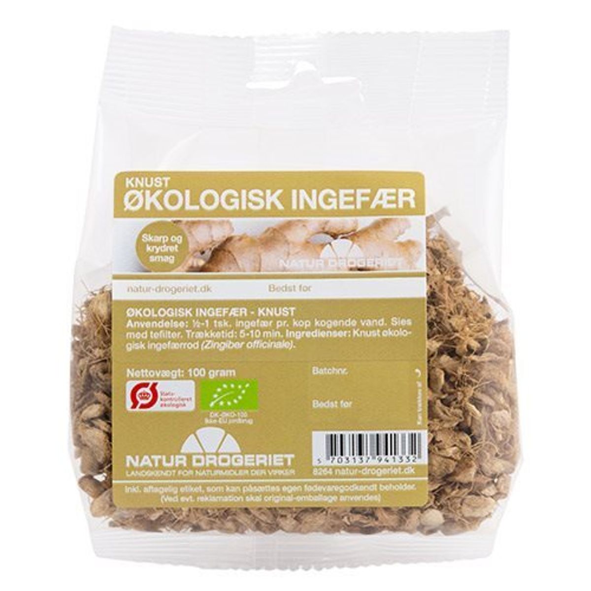 Natur-Drogeriet Ingefær knust Ø, 100g.