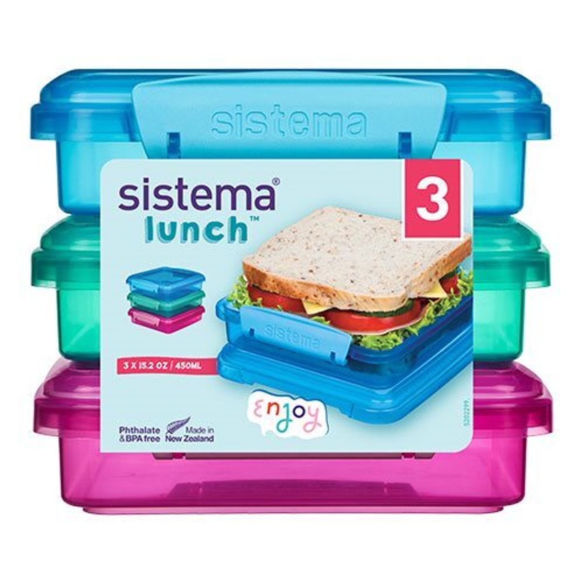 Sistema Opbevaringsboks Sandwich, 3-pak.