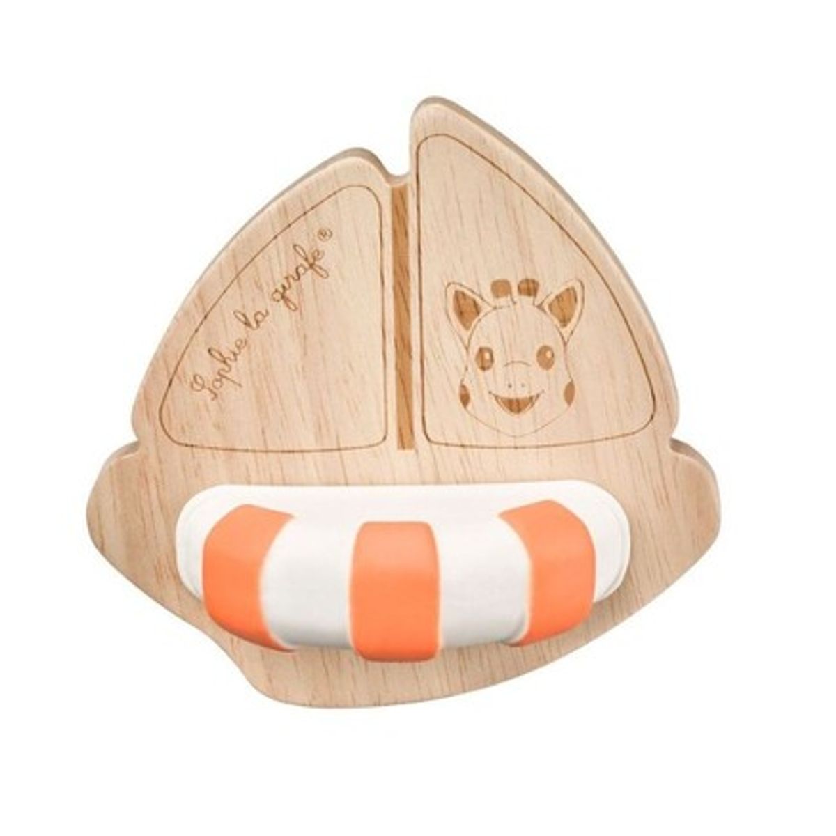 Vulli Sophie Giraf Rubber & Wood Boat