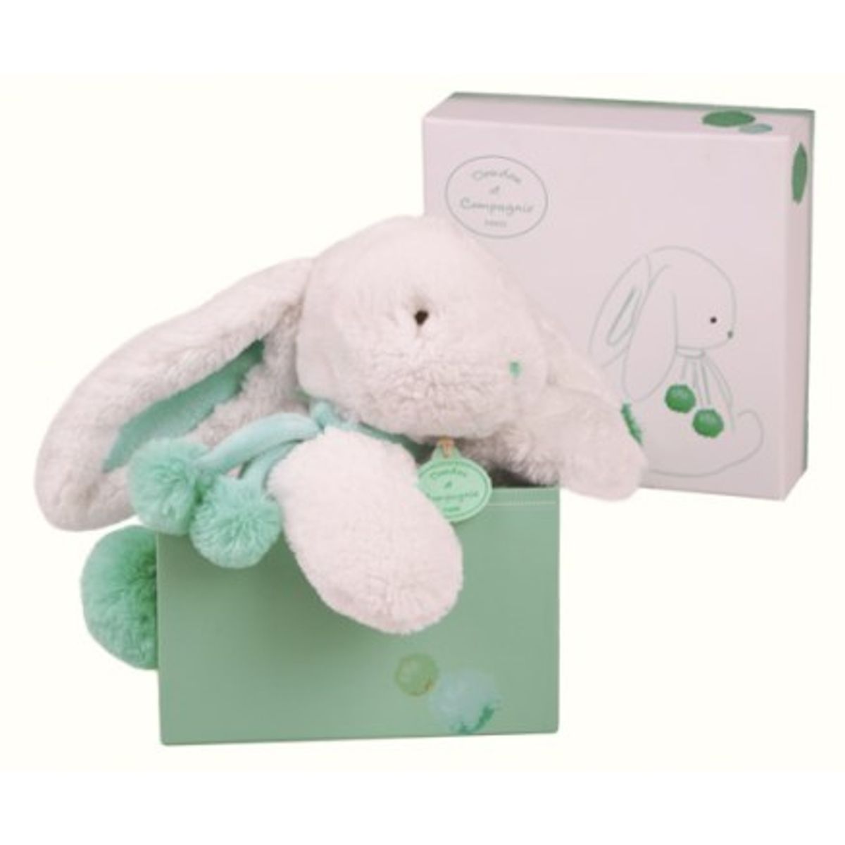 Doudou Pompom PM Rabbit amande 35 cm.