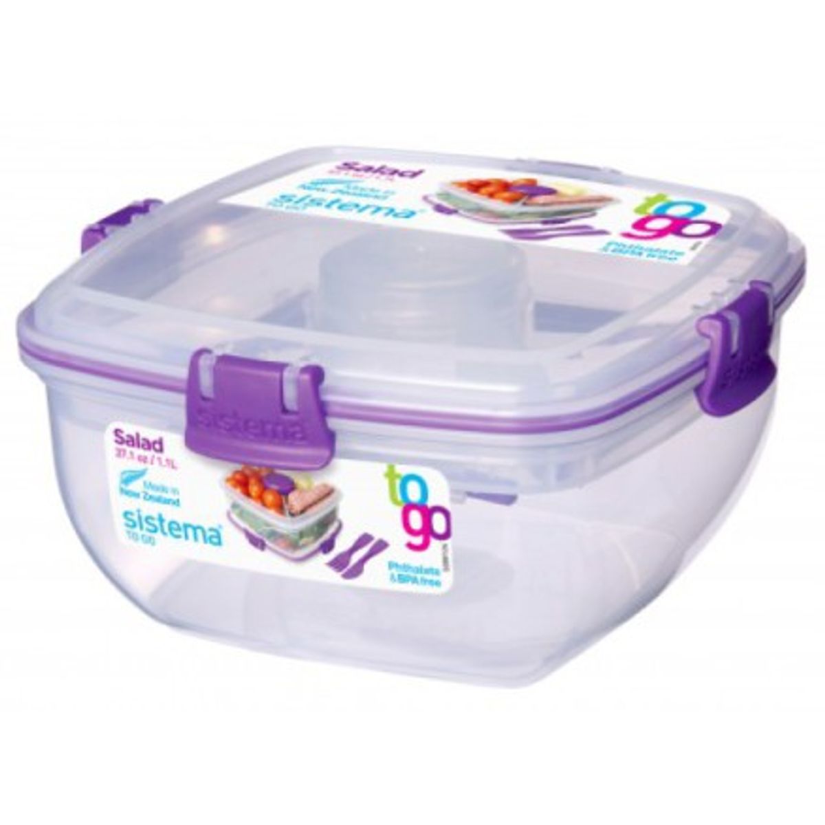 Sistema Salad To Go - Lilla lukning 1,1 Liter