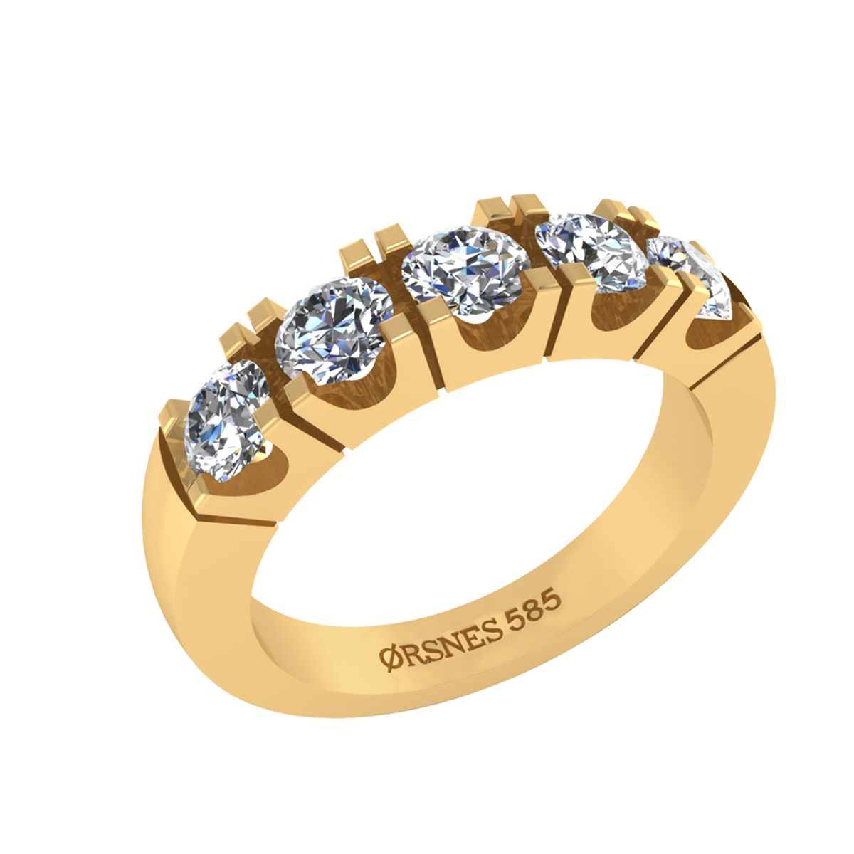 14 Karat Guld Ring fra Henrik Ørsnes Design med Diamanter 2,00 Carat TW/SI