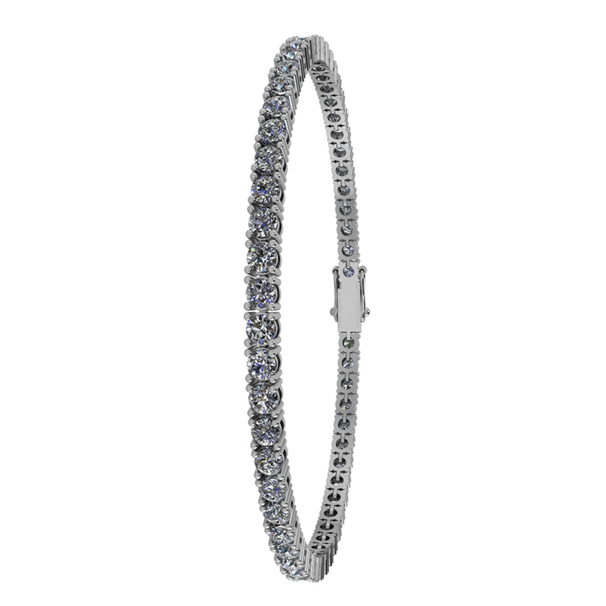 Henrik Ørsnes Design Tennis 14 Karat Hvidguld Armbånd med Diamanter 3,22 Carat TW/SI