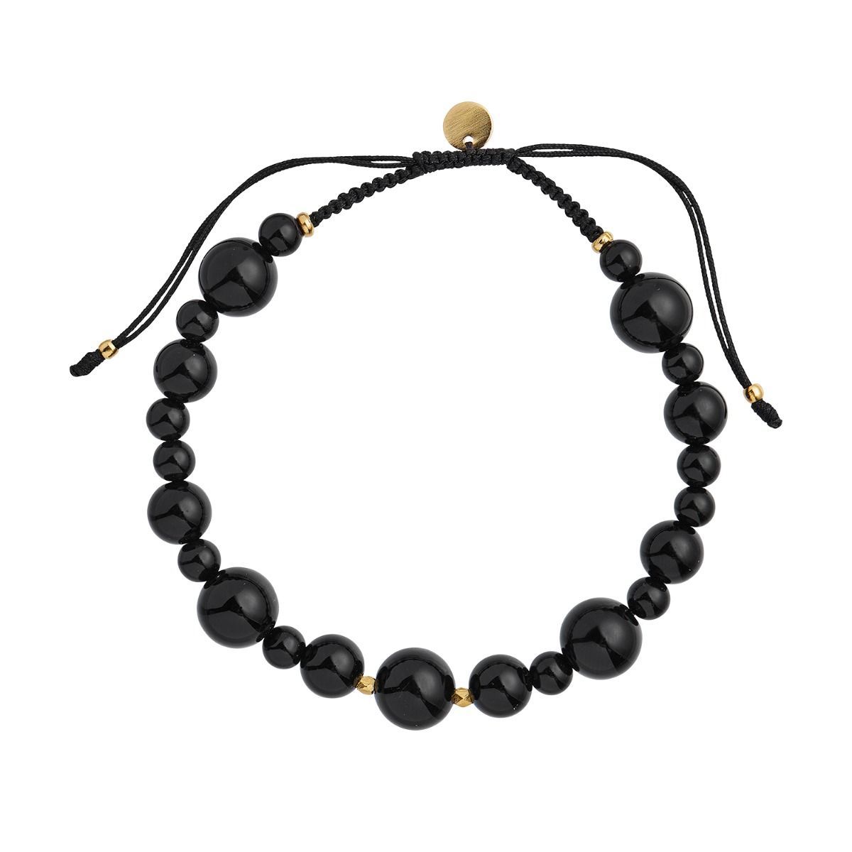 Cherrie Bon Bon Forgyldt Sølv Armbånd fra Stine A med Sort Onyx