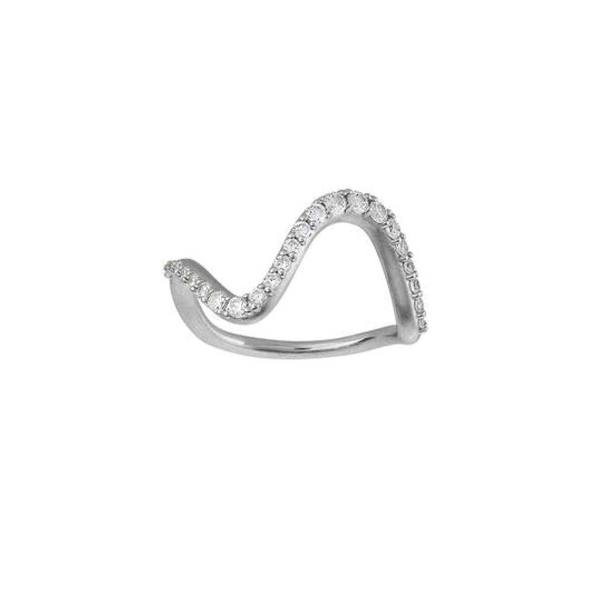 byBiehl Wave Sparkle Large Sterling Sølv Ring