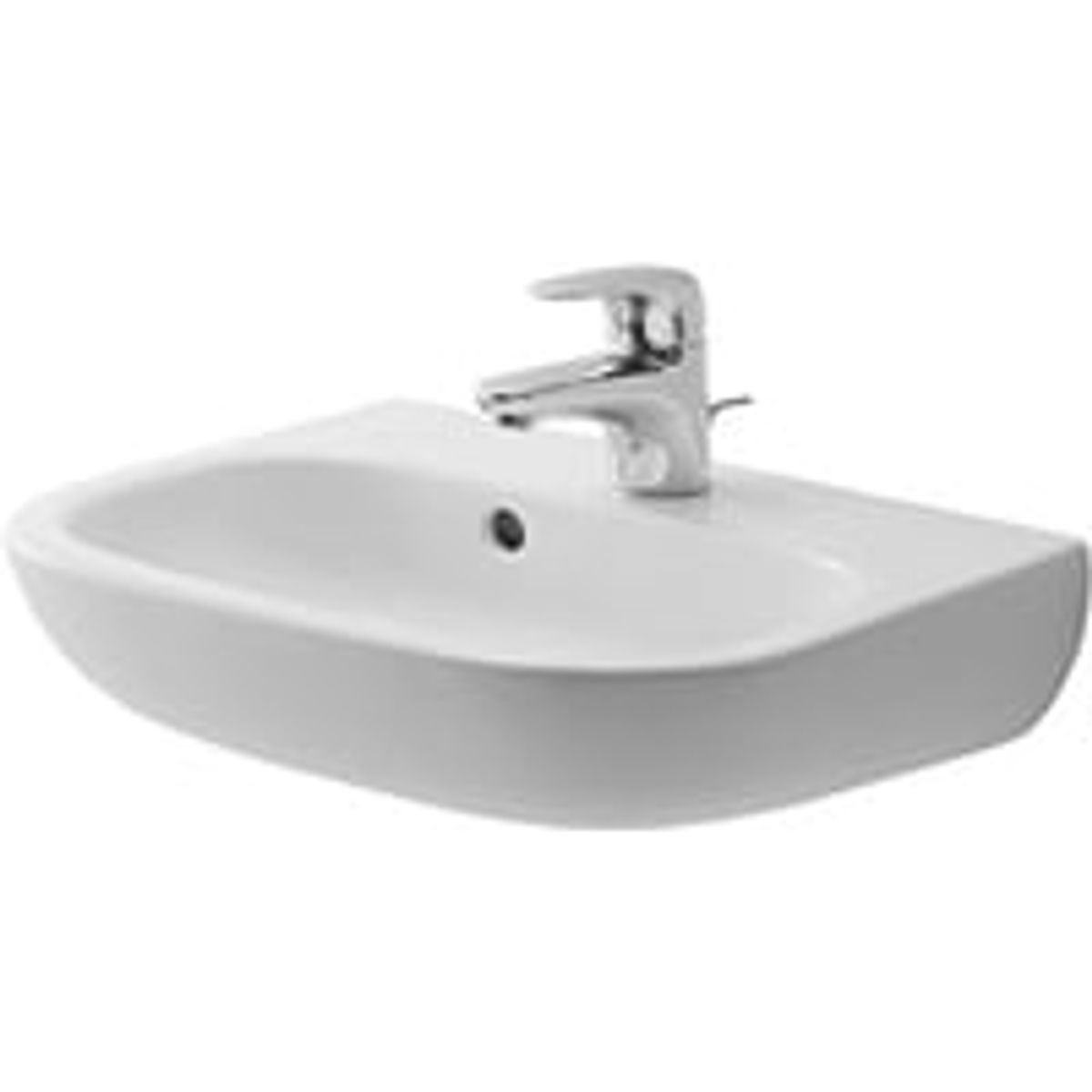 Duravit D-Code hndvask, 45 x 34 cm, 1 hanehul, med overlb