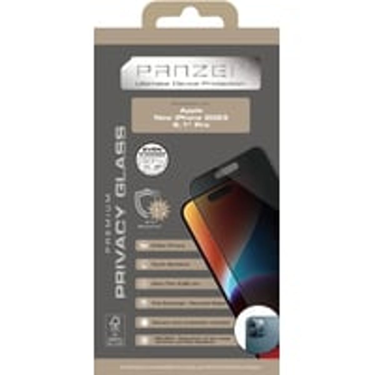 iPhone 15 Pro Full-Fit Privacy Glass 2-way - PANZER