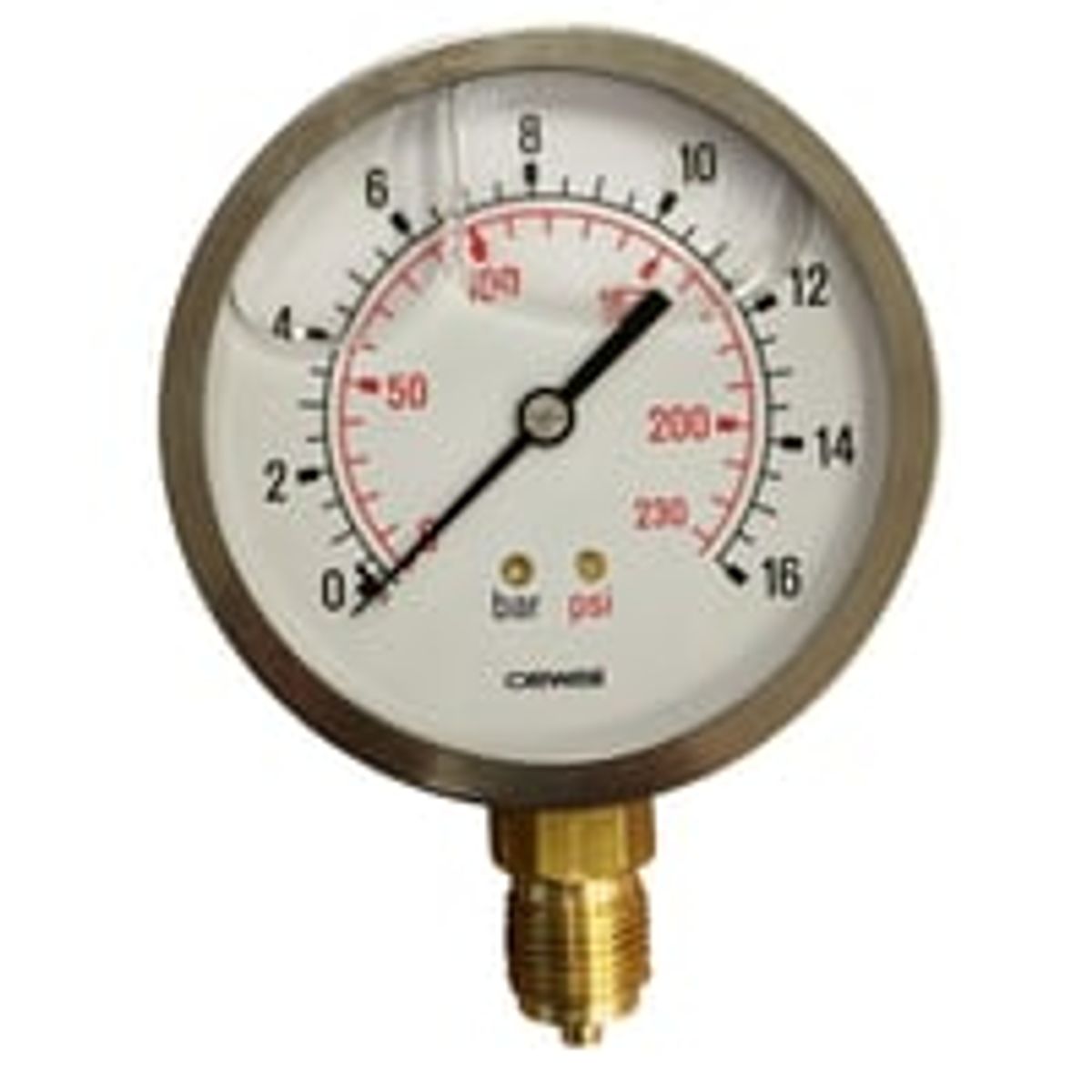 Manometer, 100mm, 16kg, 1/2", 100mm glycf