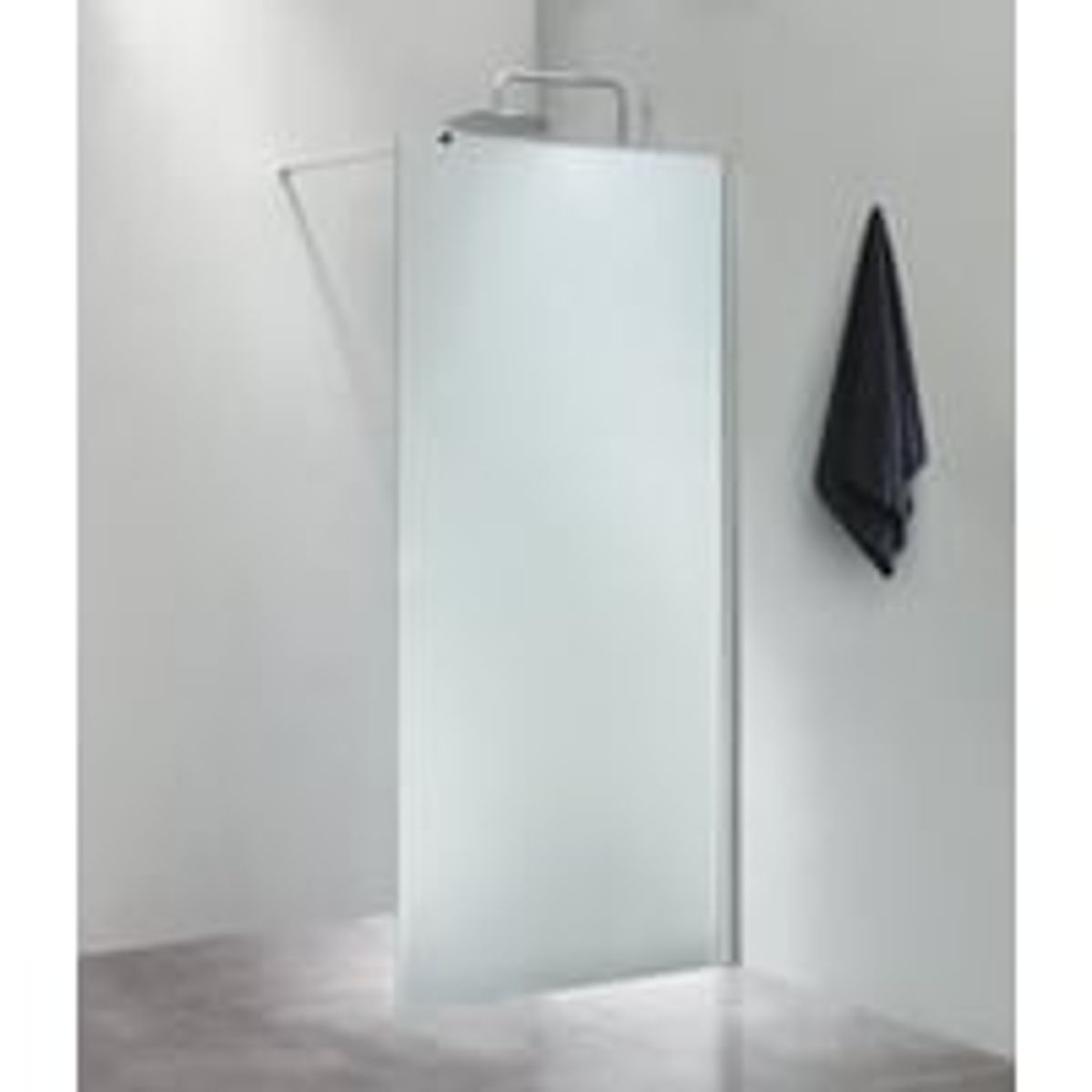 Fritstende vg 80x200cm isglas, med 100cm forhngsstang