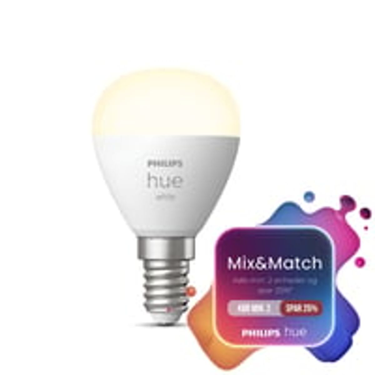 Philips Hue E14 LED-pre, krone, White, Zigbee + Bluetooth (1 stk)