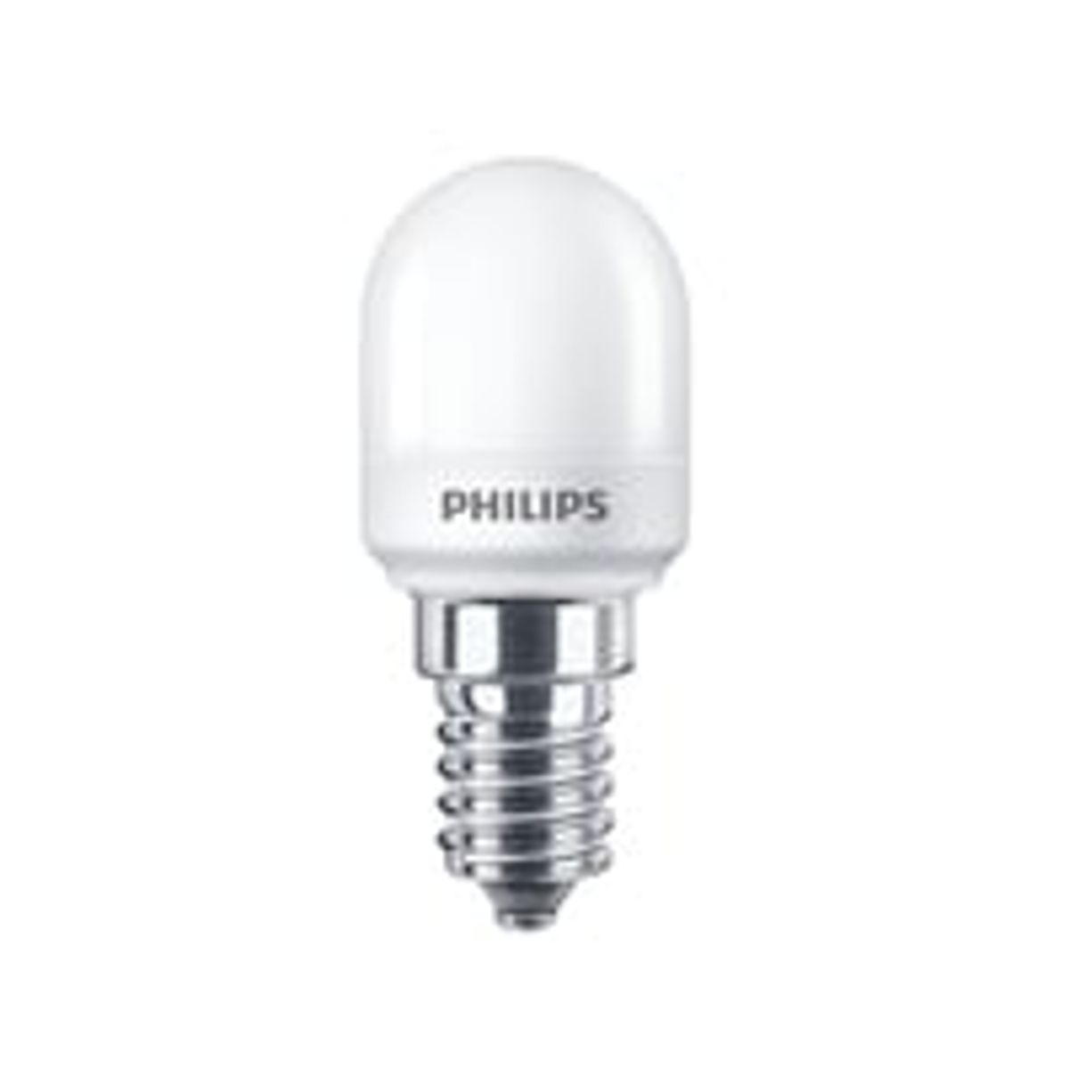 Philips LED T25 1,7W 827, 150 lumen, E14 til kleskabe, Mat