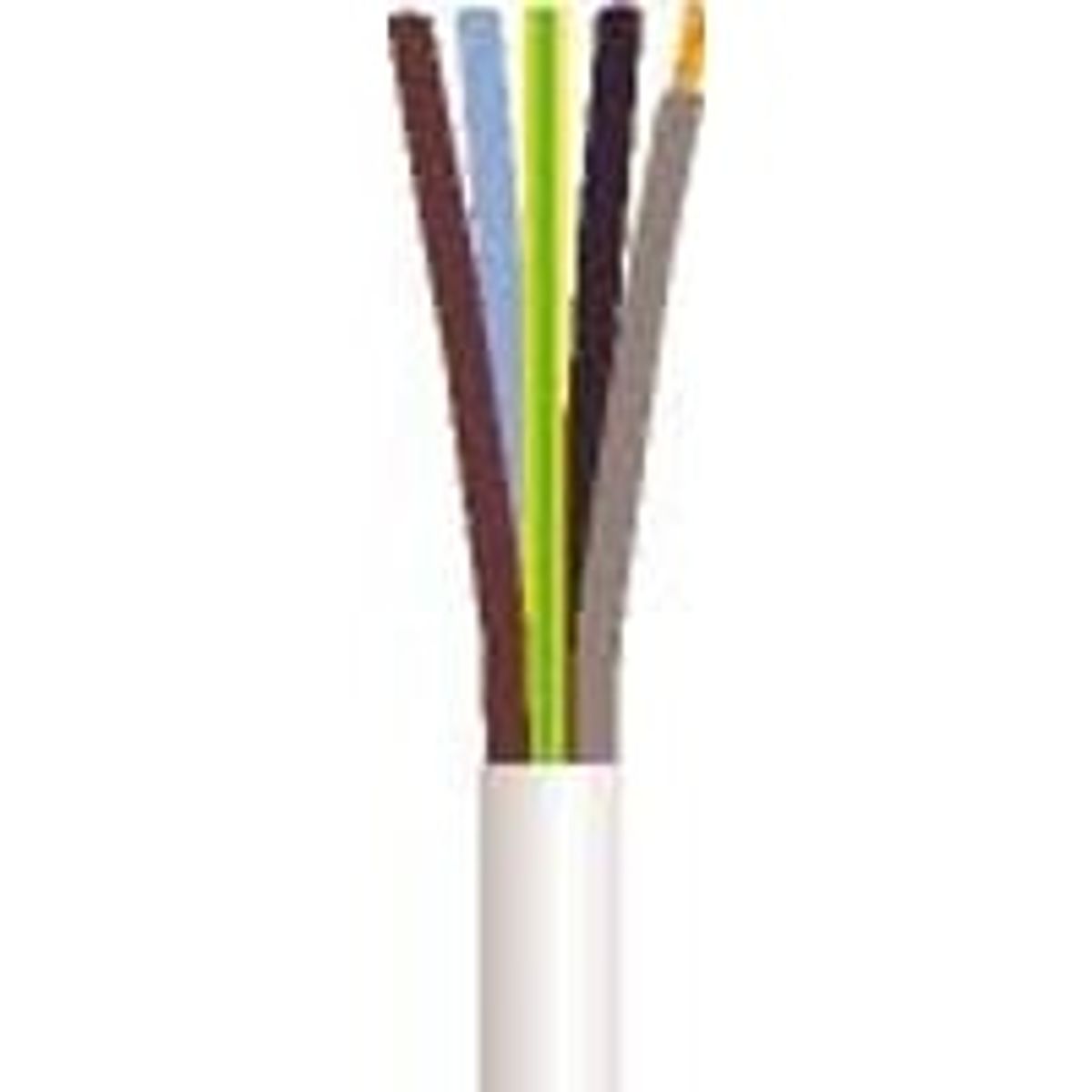 Plastkabel 5G1,5 mm hvid - 50 meter