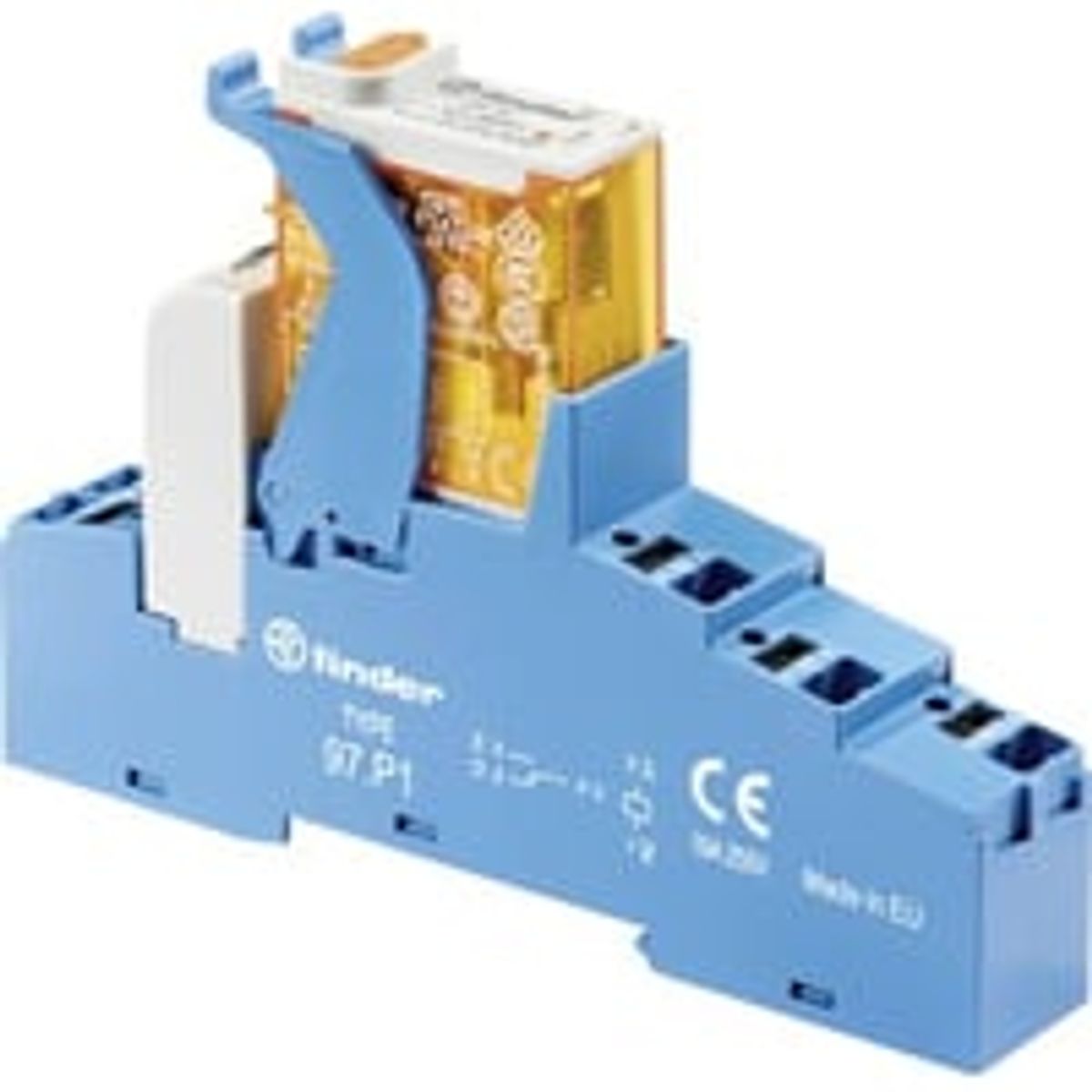 Finder komplet rel, 8A, 2C/O, 24VAC med LED, push-in