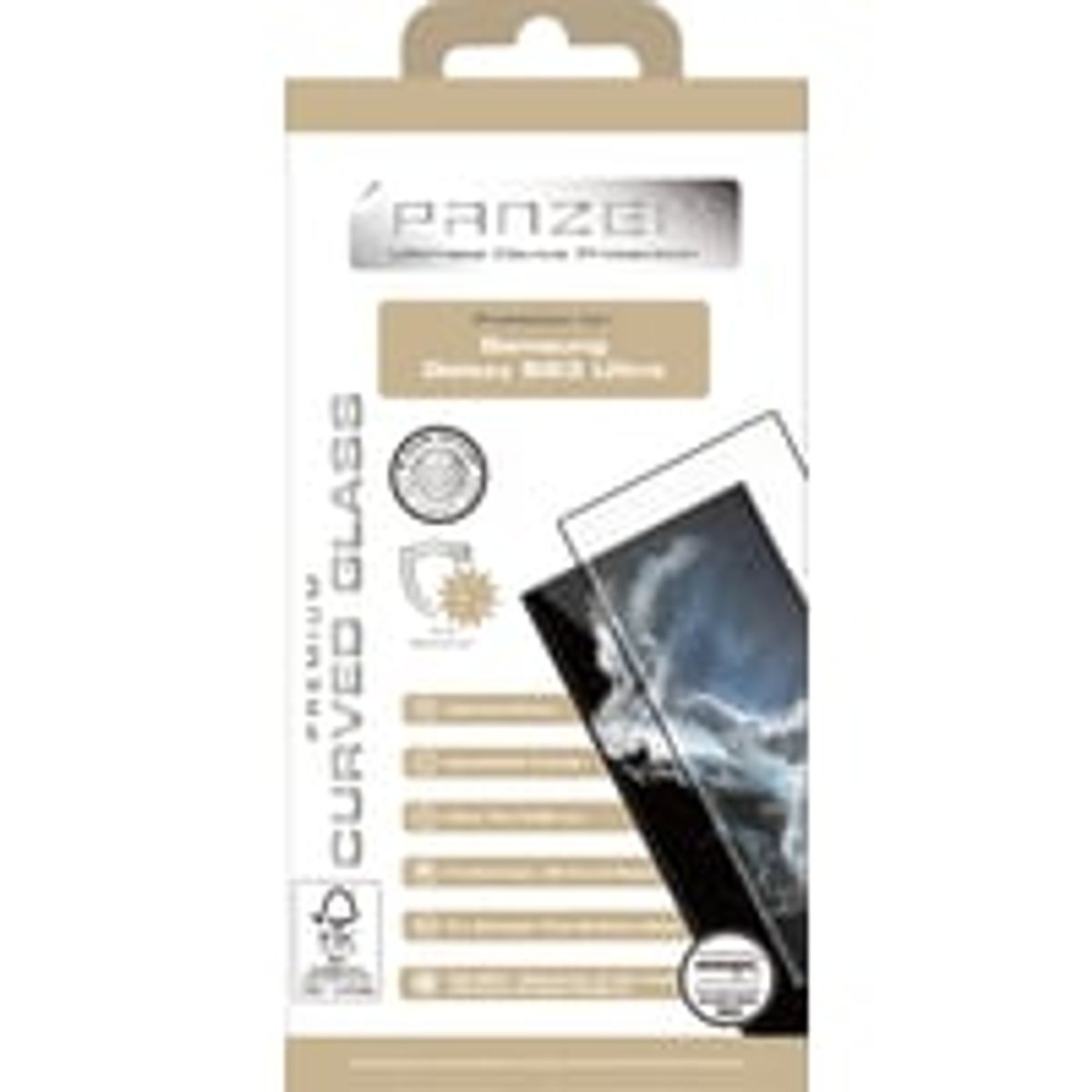 Panzer Premium Curved Glass, sort, til Samsung Galaxy S23 Ultra